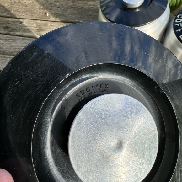 Vintage  Flour, Sugar, Coffee and Tea KROMEX Spun Aluminum Kitchen Cannisters - Picture 7 of 7
